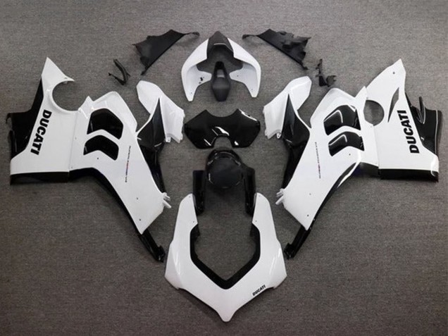 2020-2021 Ducati Panigale V4 V4S Motorcycle Fairings - Glossy White Glossy Black Canada