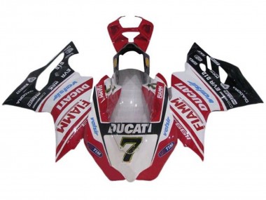Wholesale 2011-2014 Ducati Panigale 1199 Motorcycle Fairings - White Red Glossy Black Fiamm Tim 7 Canada