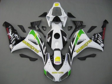 Wholesale 2006-2007 Honda CBR1000RR Motorcycle Fairings - White Green Yellow Glossy Black Hannspree Canada