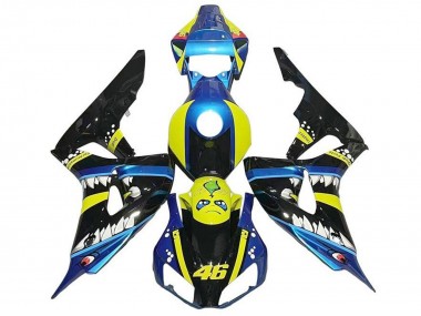 Wholesale 2006-2007 Honda CBR1000RR Motorcycle Fairings - Blue Yellow Glossy Black Shark 46 Canada