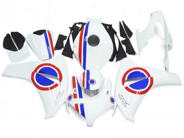 Wholesale 2008-2011 Honda CBR1000RR Motorcycle Fairings - White Red Blue Stripe Canada