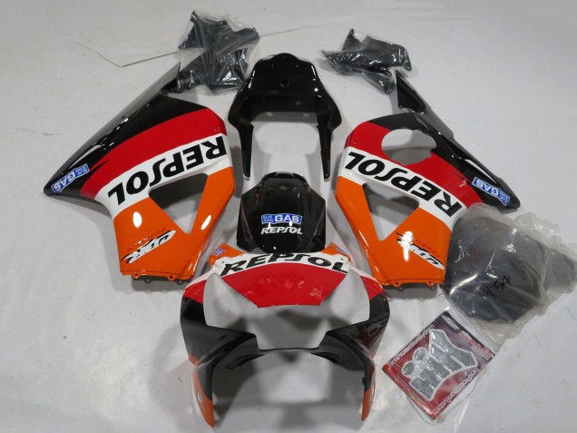2002-2003 Honda CBR900RR 954 Motorcycle Fairings - Orange White Red Glossy Black Repsol Canada