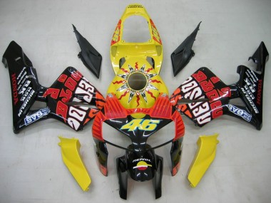 Wholesale 2005-2006 Honda CBR600RR Motorcycle Fairings - Black Yellow Rossi Canada