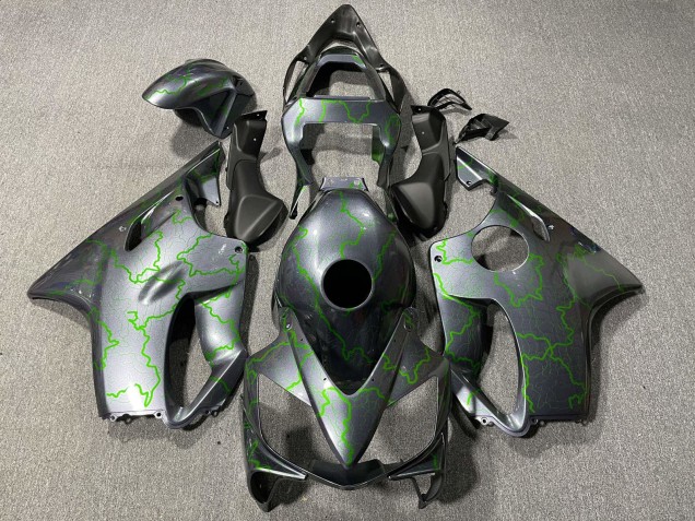 2001-2003 Honda CBR600 F4i Motorcycle Fairings - Silver Green Lightning Canada
