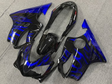 Wholesale 2004-2007 Honda CBR600 F4i Motorcycle Fairings - Glossy Black Blue Flame Canada