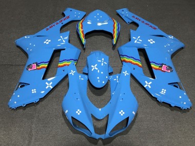 Wholesale 2007-2008 Kawasaki ZX6R Motorcycle Fairings - Light Blue Rainbow Canada