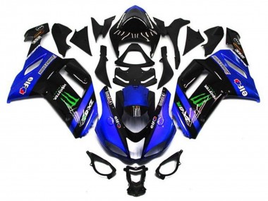 Wholesale 2007-2008 Kawasaki ZX6R Motorcycle Fairings - Blue Black Green Monster Canada