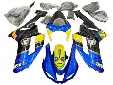 Wholesale 2007-2008 Kawasaki ZX6R Motorcycle Fairings - Blue Black Yellow Shark Canada