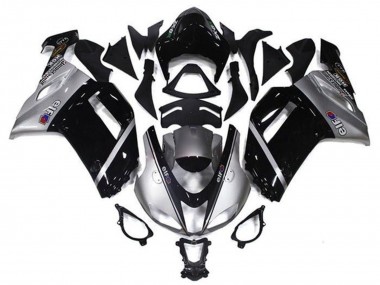 Wholesale 2007-2008 Kawasaki ZX6R Motorcycle Fairings - Silver Black Elf Canada