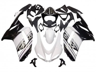 Wholesale 2007-2008 Kawasaki ZX6R Motorcycle Fairings - White Black Silver Stripe Canada