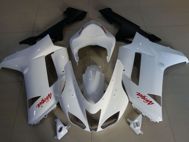 2007-2008 Kawasaki ZX6R Motorcycle Fairings - White Red Canada