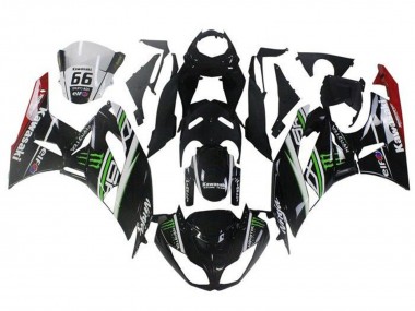 Wholesale 2009-2012 Kawasaki ZX6R Motorcycle Fairings - Glossy Black White Green Red Elf Monster Canada