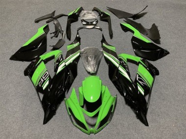 Wholesale 2013-2018 Kawasaki ZX6R Motorcycle Fairings Kit - Green Glossy Black Canada