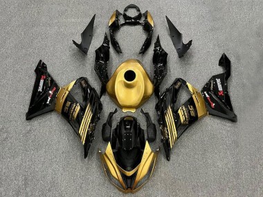 Wholesale 2013-2018 Kawasaki ZX6R Motorcycle Fairings - Gold Glossy Black Canada