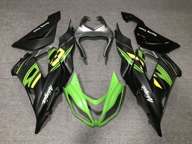 Wholesale 2013-2018 Kawasaki ZX6R Motorcycle Fairings - Matte Black Green Yellow Canada