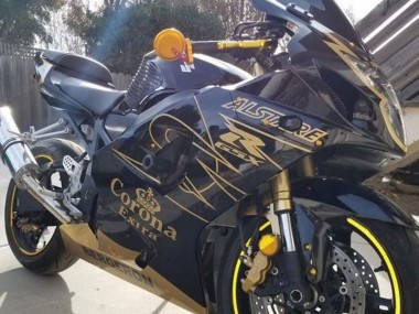 Wholesale 2003-2004 Suzuki GSXR 1000 Motorcycle Fairings - Black Gold Corona Canada