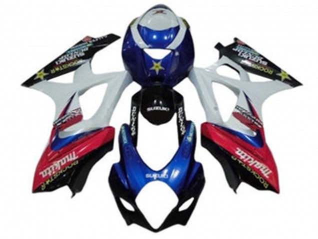 2007-2008 Suzuki GSXR 1000 Motorcycle Fairings - White Blue Red Black Makita Canada
