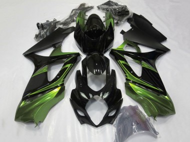 Wholesale 2007-2008 Suzuki GSXR 1000 Motorcycle Fairings - Green Glossy Black Canada