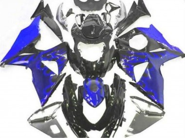 Wholesale 2009-2016 Suzuki GSXR 1000 Motorcycle Fairing - Glossy Black Blue Flame Canada