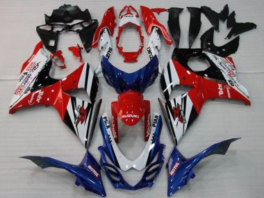 Wholesale 2009-2016 Suzuki GSXR 1000 Motorcycle Fairings - White Red Blue Black Stripe Canada