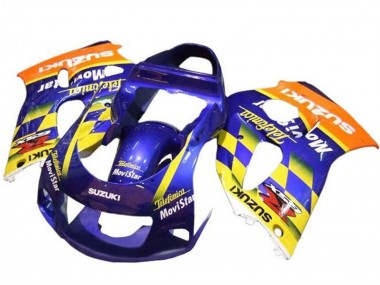 Wholesale 1996-2000 Suzuki GSXR 600 / GSXR 750 Motorcycle Fairings - Blue Orange Yellow Telefumica MoviStar Canada
