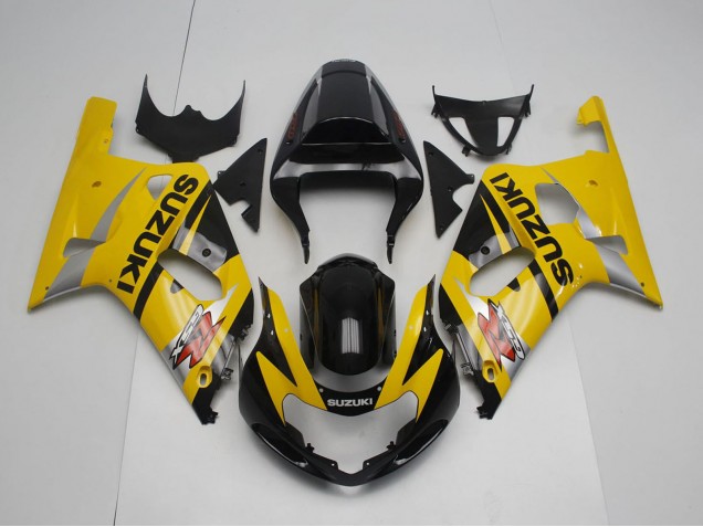 2001-2003 Suzuki GSXR 600 / GSXR 750 Motorcycle Fairing - Yellow Silver Glossy Black Canada
