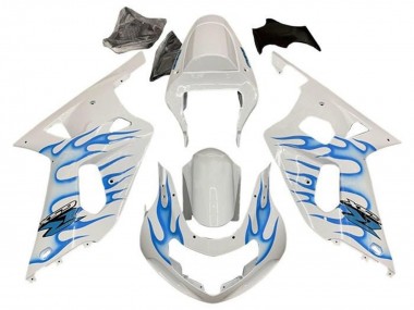 Wholesale 2001-2003 Suzuki GSXR 600 / GSXR 750 Motorcycle Fairings - White Blue Flame Canada