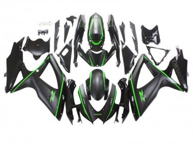 Wholesale 2008-2010 Suzuki GSXR 600 / GSXR 750 Motorcycle Fairings - Matte Black Green Stripe Canada