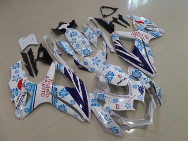 Wholesale 2008-2010 Suzuki GSXR 600 / GSXR 750 Motorcycle Fairings - White Blue Flower Red Nastro Azzurro Canada