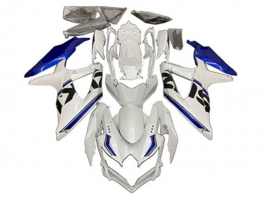 Wholesale 2008-2010 Suzuki GSXR 600 / GSXR 750 Motorcycle Fairings - White Blue Black Stripe Canada