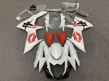 Wholesale 2011-2024 Suzuki GSXR 600 / GSXR 750 Motorcycle Fairings - White Red Lipstick Kiss Canada