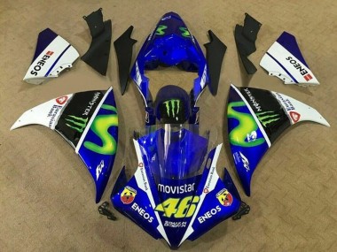 Wholesale 2009-2011 Yamaha YZF 1000 R1 Motorcycle Fairings - Blue White Black Green MoviStar Monster Canada