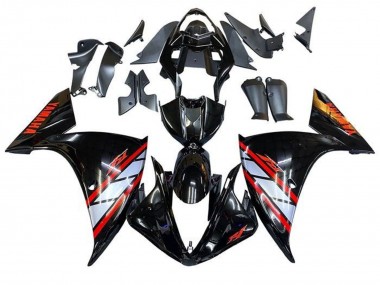 Wholesale 2012-2014 Yamaha YZF 1000 R1 Motorcycle Fairings - Glossy Black Silver Red Stripe Canada