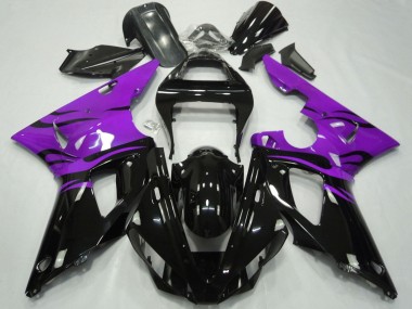 Wholesale 2000-2001 Yamaha YZF 1000 R1 Motorcycle Fairings - Purple Glossy Black Flame Canada