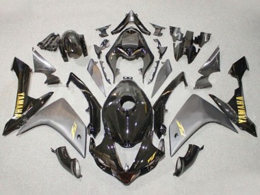 Wholesale 2007-2008 Yamaha YZF 1000 R1 Motorcycle Fairings - Grey Glossy Black Gold Decal Canada