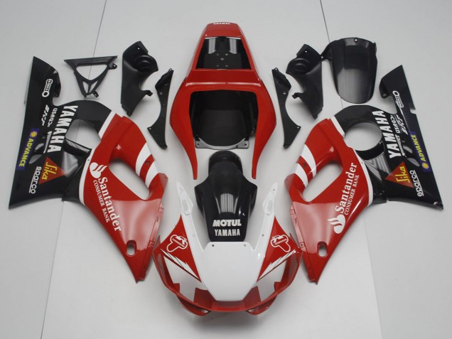1998-2002 Yamaha YZF R6 Motorcycle Fairings - Red White Black Motul Santander Canada