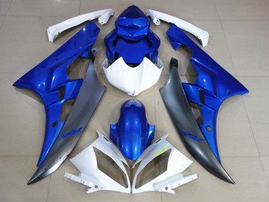 Wholesale 2006-2007 Yamaha YZF R6 Motorcycle Fairings - White Blue Matte Black Canada