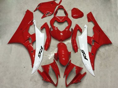 Wholesale 2006-2007 Yamaha YZF R6 Motorcycle Fairing Kits - White Red Canada
