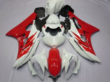 Wholesale 2006-2007 Yamaha YZF R6 Motorcycle Fairing - White Red Canada