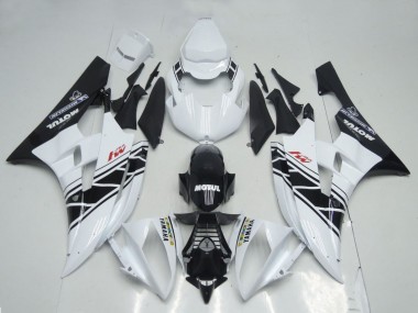 Wholesale 2006-2007 Yamaha YZF R6 Motorcycle Fairings - White Glossy Black Motul Michelin Canada