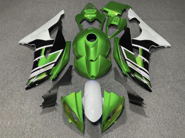 Wholesale 2008-2016 Yamaha YZF R6 Motorcycle Fairings - White Green Glossy Black Stripe Canada