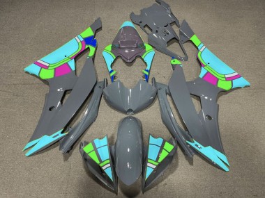 Wholesale 2008-2016 Yamaha YZF R6 Motorcycle Fairings - Nardo Grey Turquoise Blue Color Wheel Canada