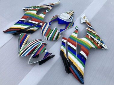 Wholesale 2008-2016 Yamaha YZF R6 Motorcycle Fairings - White Blue Green Yellow Red Rainbow Stripe Canada