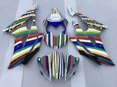 Wholesale 2008-2016 Yamaha YZF R6 Motorcycle Fairings - White Blue Green Yellow Red Rainbow Stripe Canada
