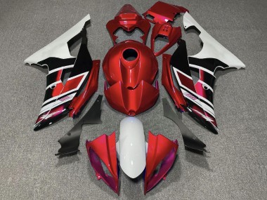 Wholesale 2008-2016 Yamaha YZF R6 Motorcycle Fairings - White Red Glossy Black Stripe Canada