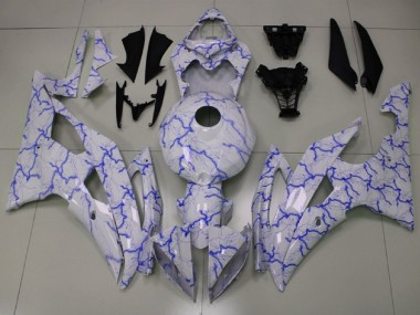 Wholesale 2008-2016 Yamaha YZF R6 Motorcycle Fairings - White Blue Lightning Canada