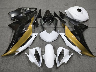 Wholesale 2008-2016 Yamaha YZF R6 Motorcycle Fairings - White Gold Glossy Black Canada