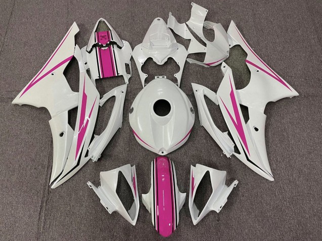 2008-2016 Yamaha YZF R6 Motorcycle Fairings - White Pink Canada