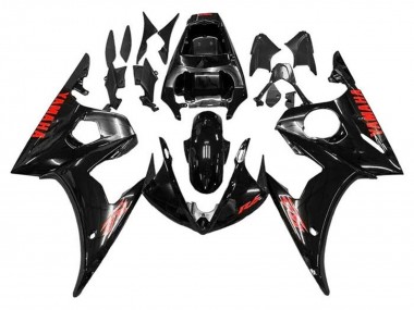Wholesale 2005 Yamaha YZF R6 Motorcycle Fairings - Glossy Black Red Canada