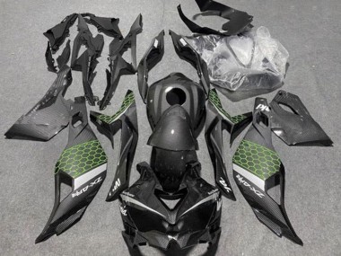 Wholesale 2019-2025 Kawasaki ZX4R ZX-4RR Motorcycle Fairings - Faux Carbon Fiber Green Grey Canada